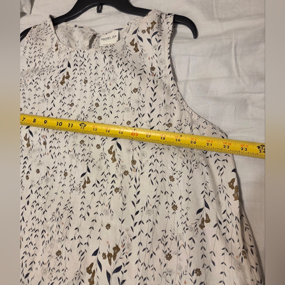 Rachel Zoe 100% Linen Floral  A Line Sleeveless Dress. Size XL - Picture 9 of 11